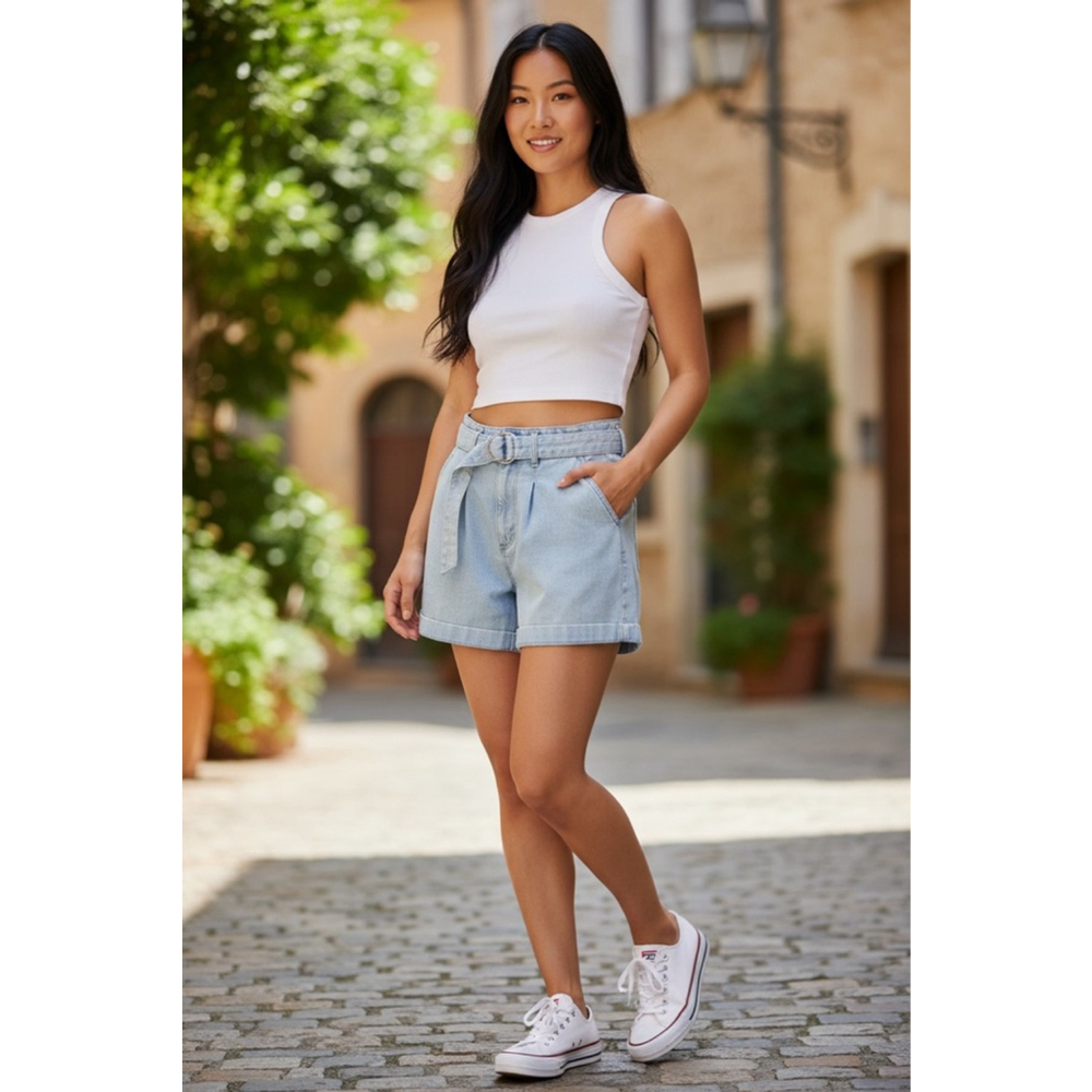 Paige Carly Kokomo Shorts Size 32 Light Blue Denim